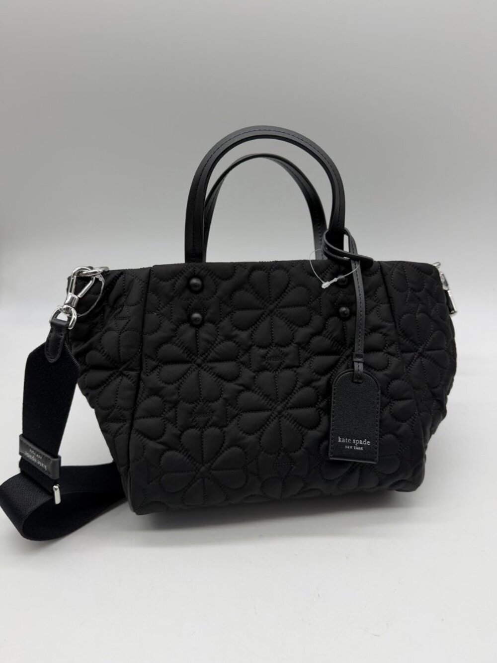 KATE SPADE NY Tilly quilted spades women's small tote crossbody bag - Black - Picture 6 of 10